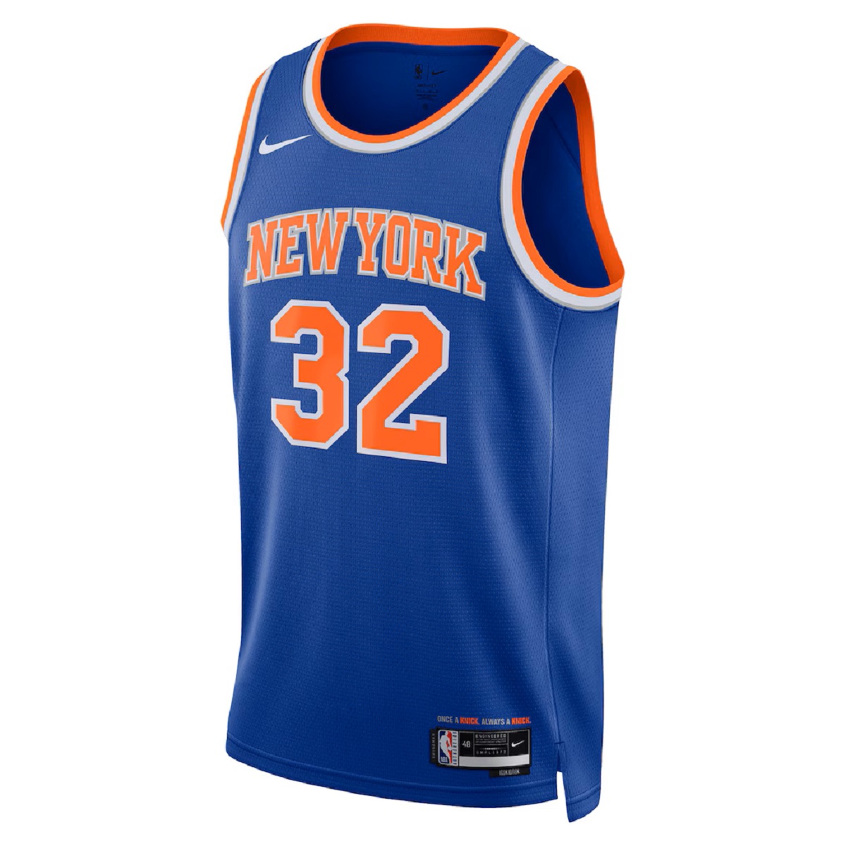 Unisex New York Knicks Karl-Anthony Towns #32 Blue Swingman Jersey - Icon Edition (back view)