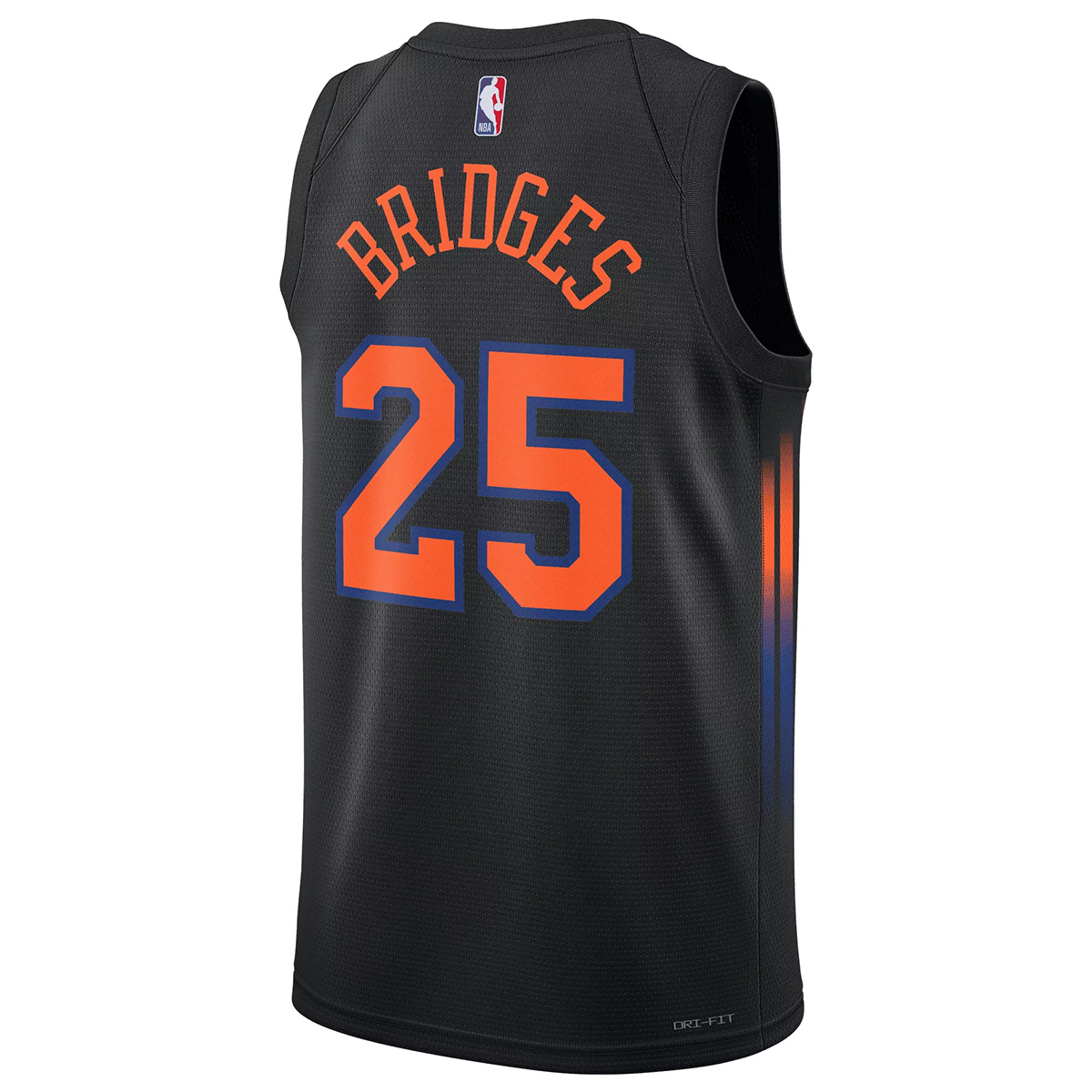 Unisex New York Knicks Mikal Bridges #25 Jordan Brand Black Swingman Jersey - Statement Edition (back view)