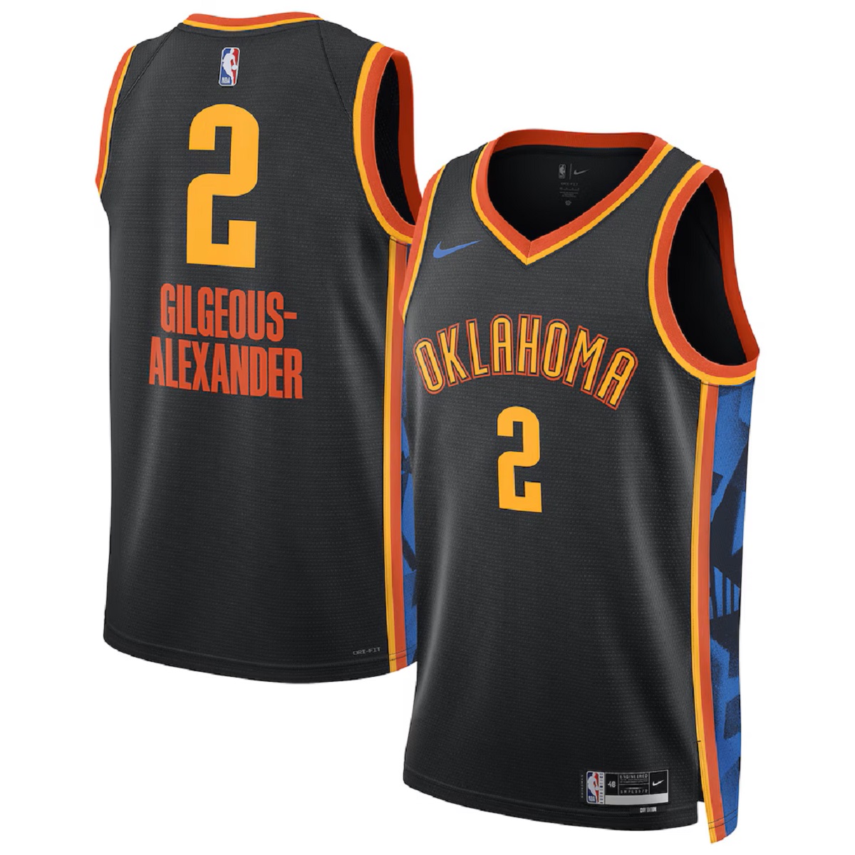Unisex Oklahoma City Thunder Shai Gilgeous-Alexander #2 Black Swingman Jersey - City Edition 2024/25