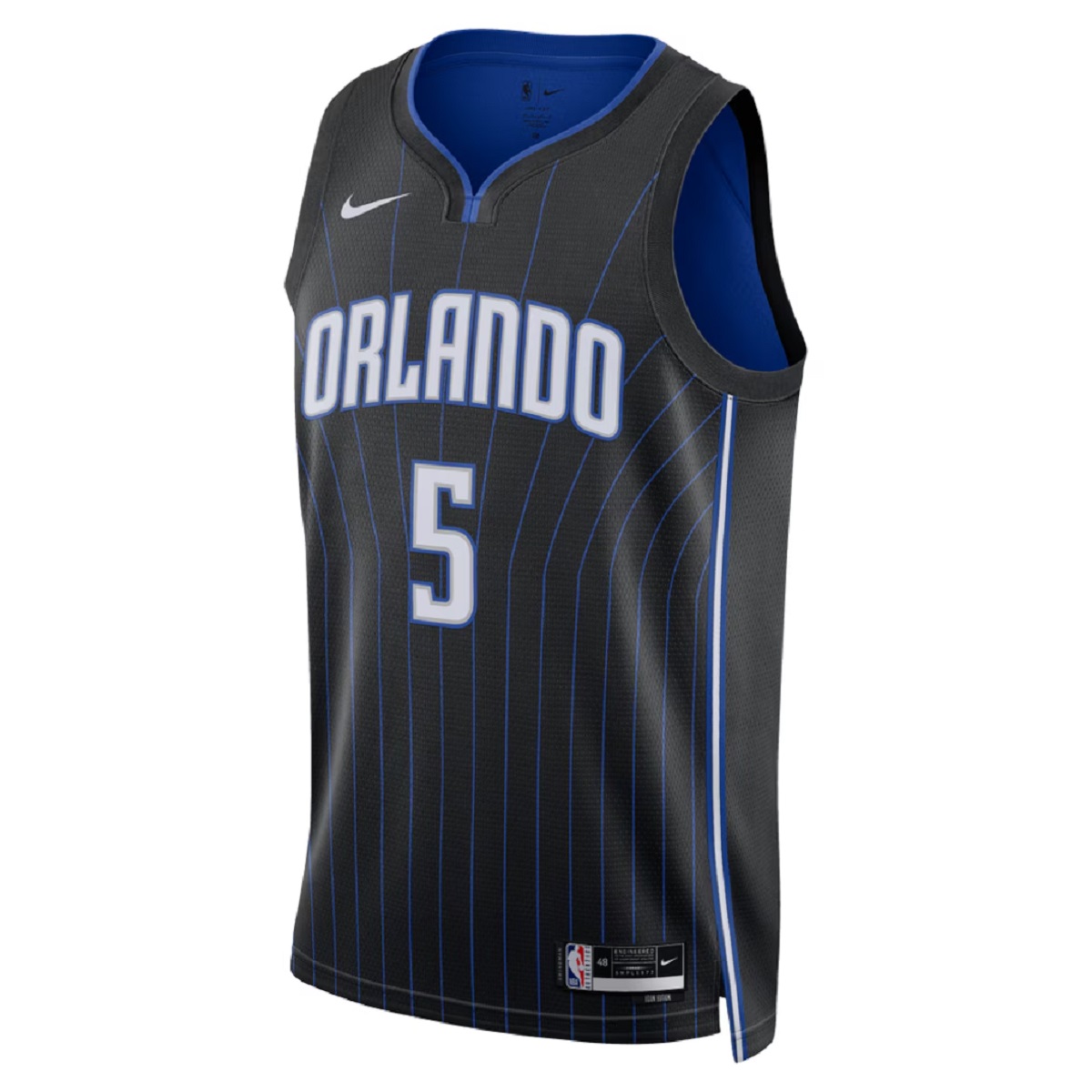 Unisex Orlando Magic Paolo Banchero #5 Black Swingman Jersey - Icon Edition (back view)