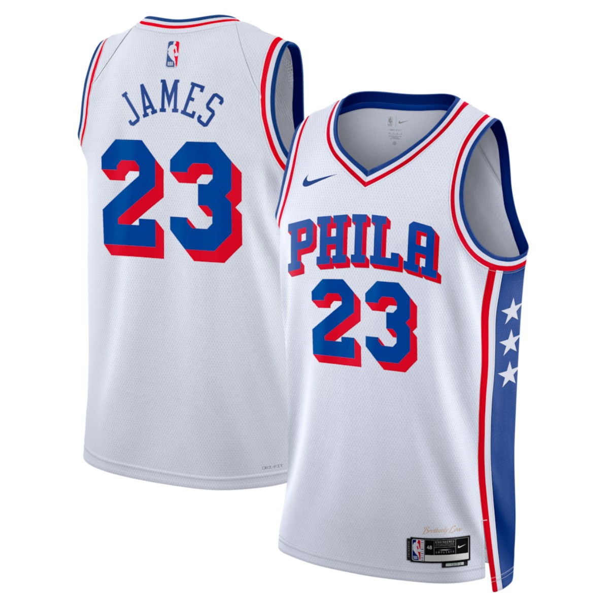 Unisex Philadelphia 76ers Lebron James #23 White Swingman Jersey - Association Edition