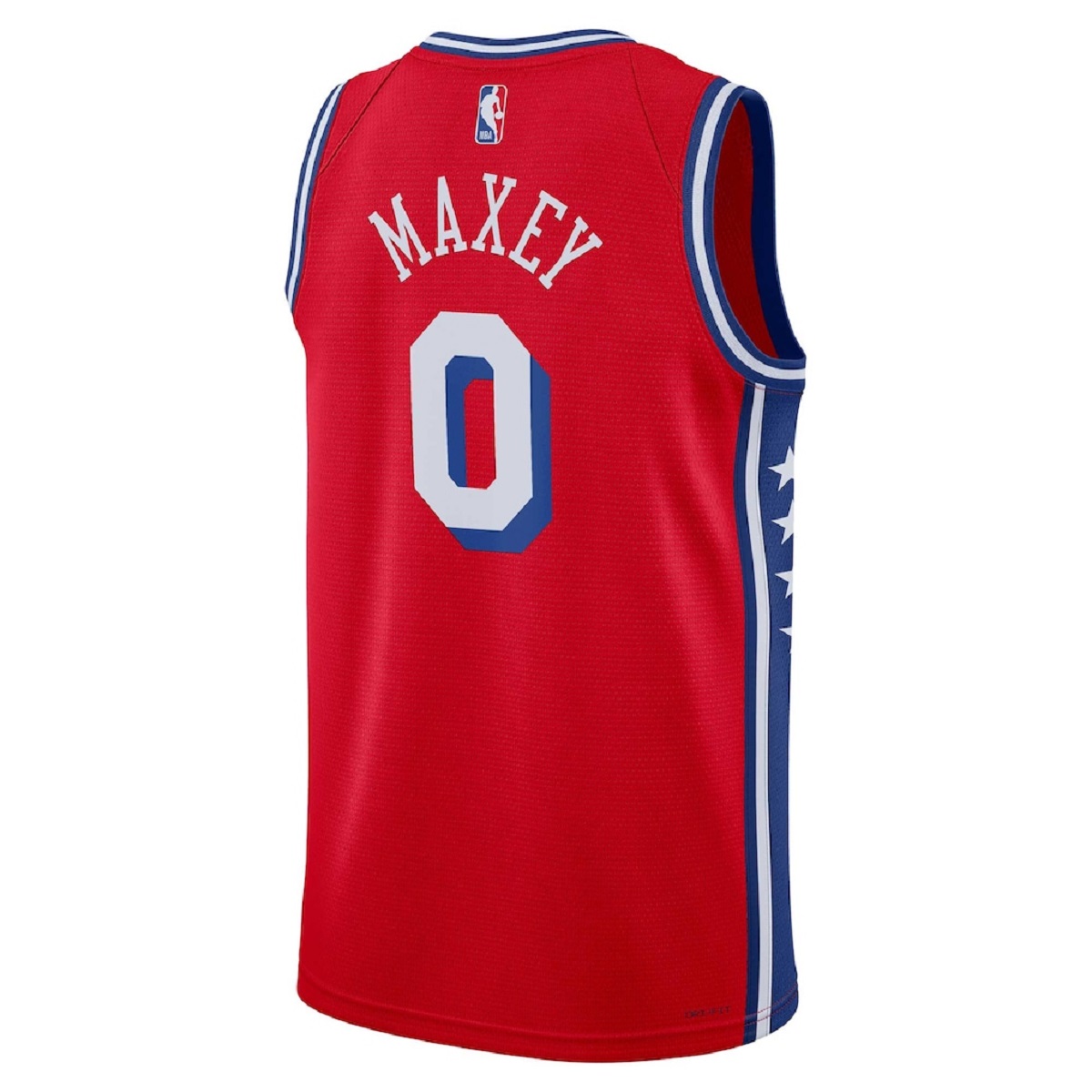 Unisex Philadelphia 76ers Tyrese Maxey #0 Red Swingman Jersey - Statement Edition (back view)