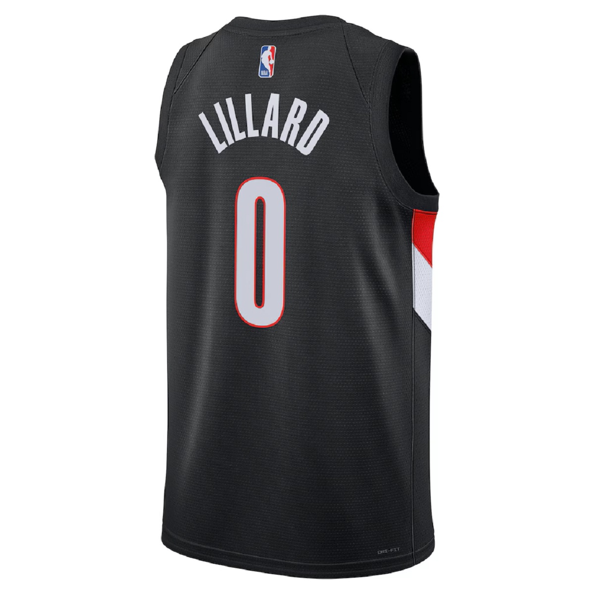 Unisex Portland Trail Blazers Damian Lillard #0 Black Swingman Jersey - Icon Edition (back view)