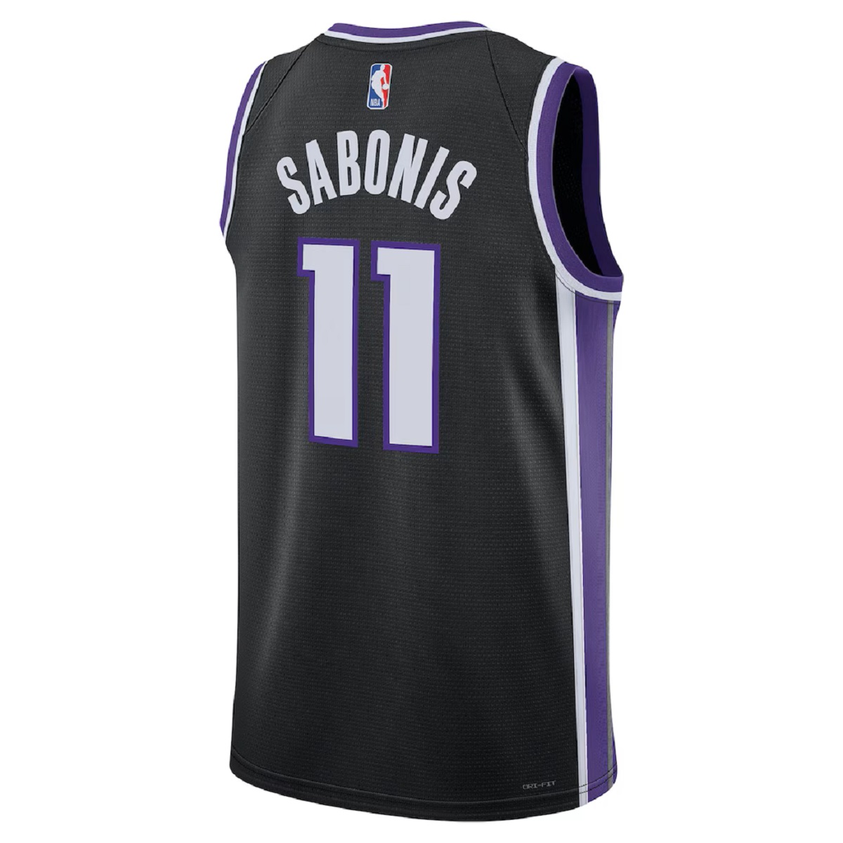 Unisex Sacramento Kings Domantas Sabonis #11 Black Swingman Jersey - Icon Edition (back view)