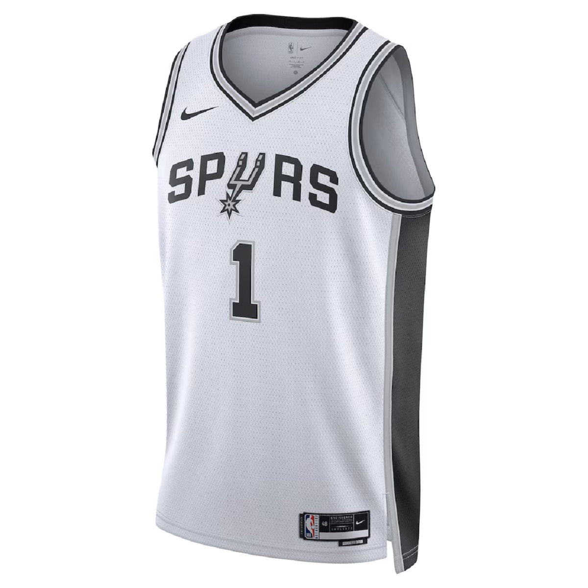 Unisex San Antonio Spurs Victor Wembanyama #1 White Swingman Jersey - Association Edition (back view)