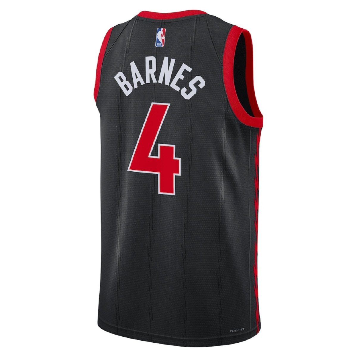 Unisex Toronto Raptors Scottie Barnes #4 Black Swingman Jersey - Statement Edition (back view)