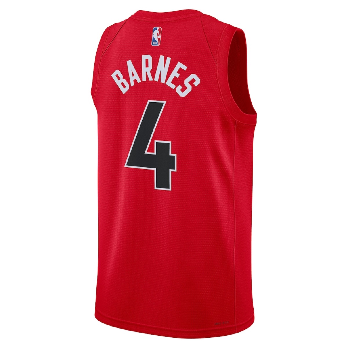 Unisex Toronto Raptors Scottie Barnes #4 Red Swingman Jersey - Statement Edition (back view)