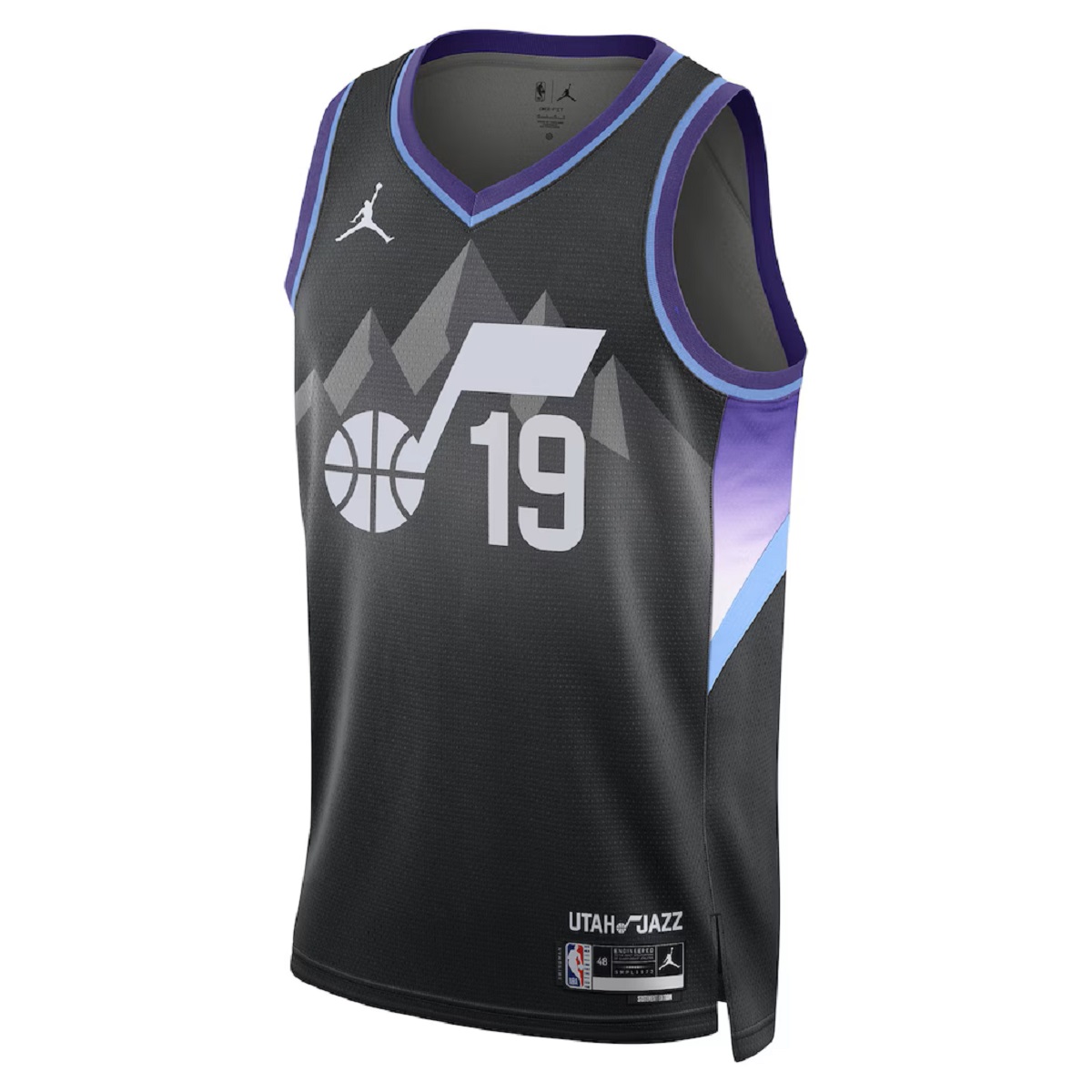 Unisex Utah Jazz Ace Bailey #19 Black Swingman Jersey - Statement Edition 2024/25 (back view)