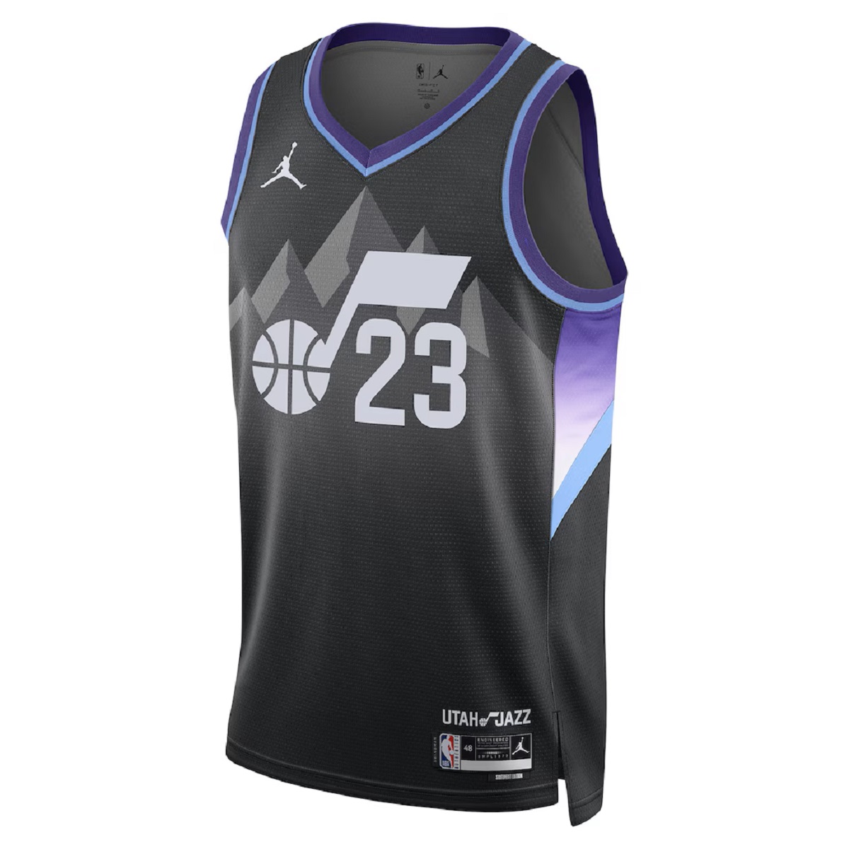 Unisex Utah Jazz Lauri Markkanen #23 Black Swingman Jersey - Statement Edition 2024/25 (back view)