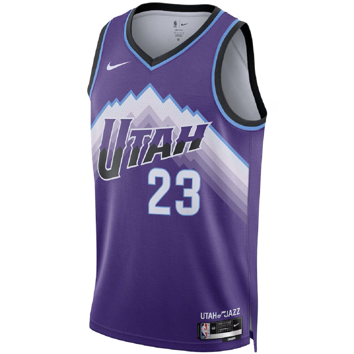 Unisex Utah Jazz Lauri Markkanen #23 Purple Swingman Jersey - Icon Edition (back view)