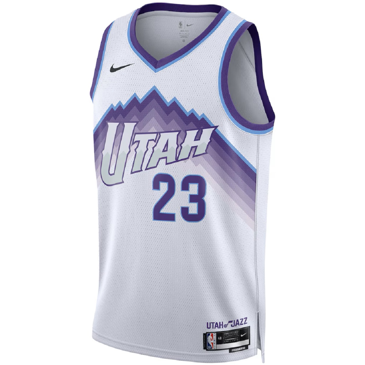 Unisex Utah Jazz Lauri Markkanen #23 White Swingman Jersey - Association Edition (back view)