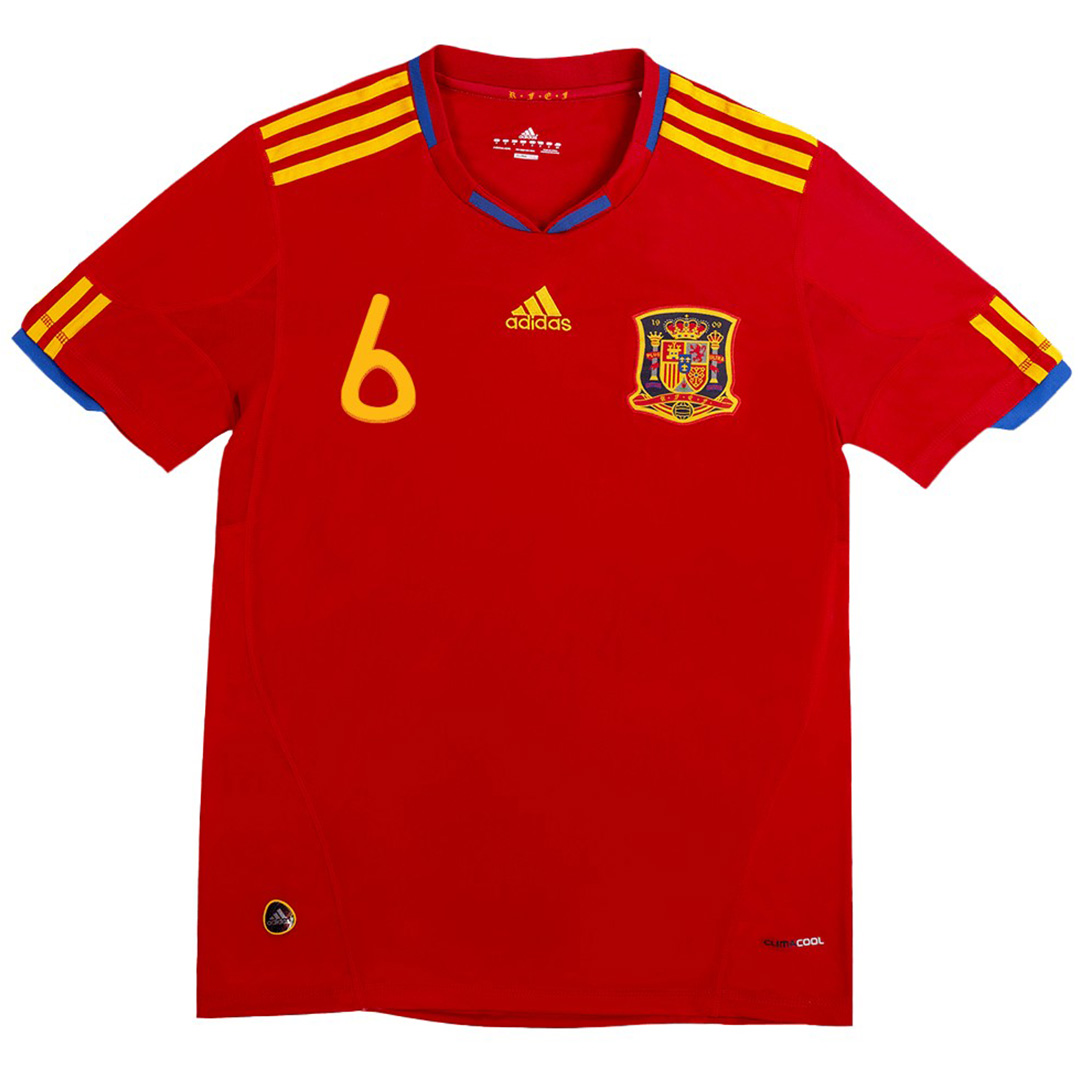 A. INIESTA #6 Retro Spain Home Jersey 2010 (back view)
