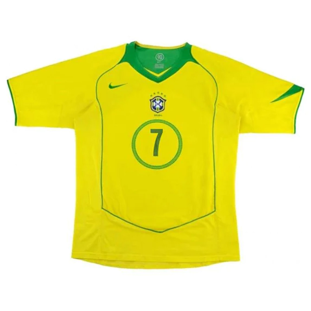 ADRIANO #7 Retro Brazil Home Jersey 2004 (back view)