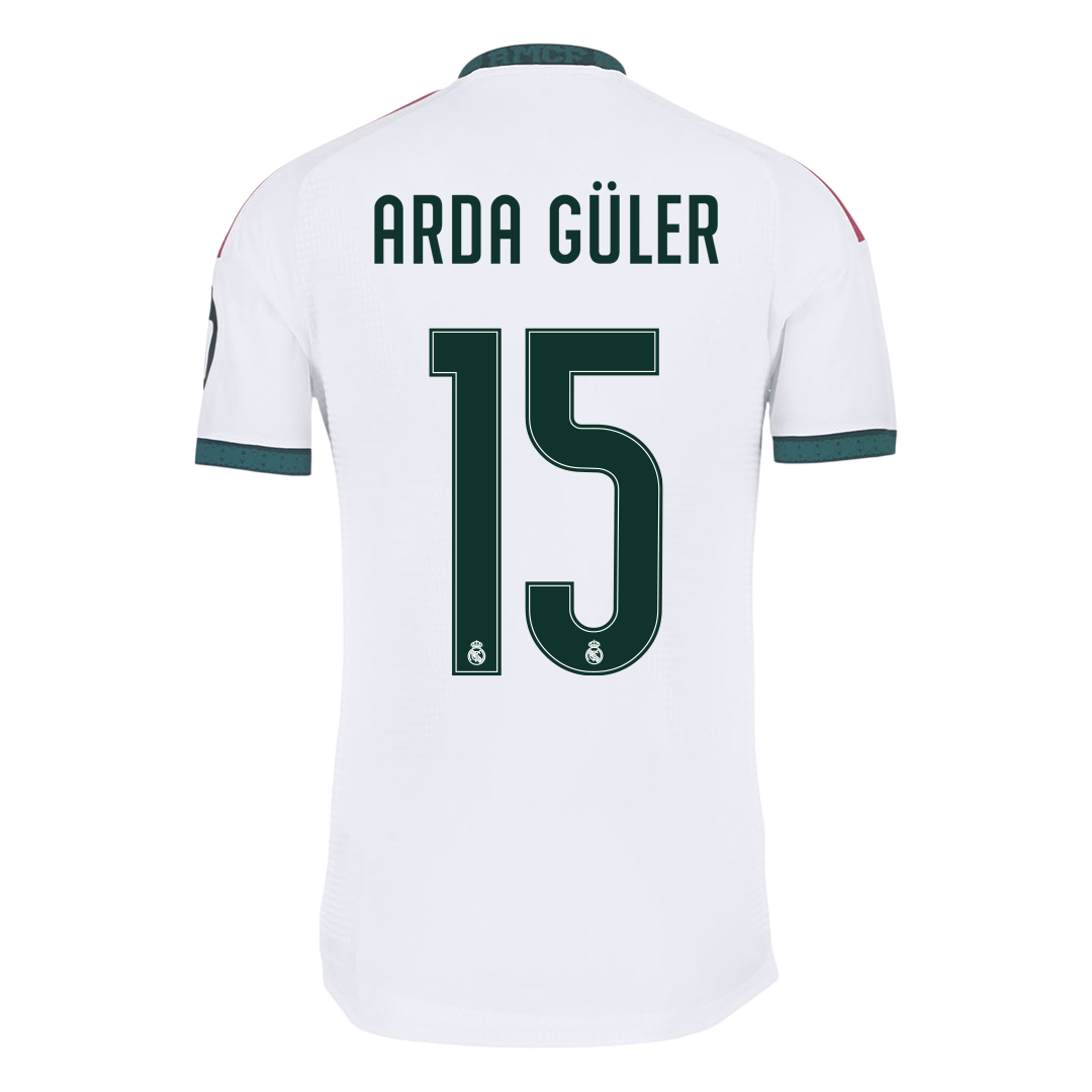 ARDA GÜLER #15 Real Madrid Home Match Jersey Player Version 2026/27 (back view)