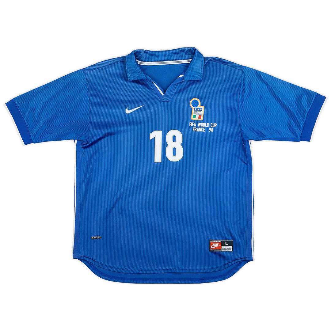 Baggio R. #18 Retro Italy Home Jersey World Cup 1998 (back view)