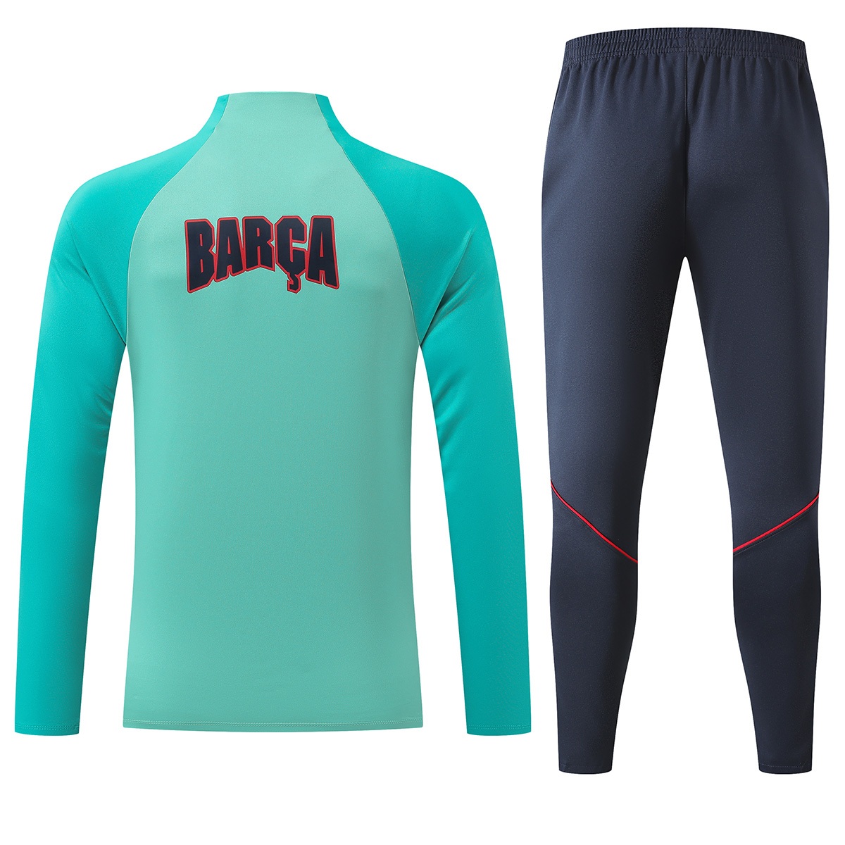 Barcelona 1/4 Zipper Sweat Kit(Top+Pants) Green 2026/27 (back view)