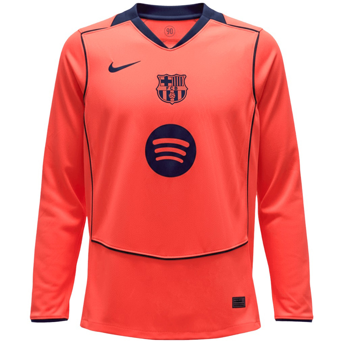 Barcelona Third Long Sleeve Jersey 2025/26 (back view)
