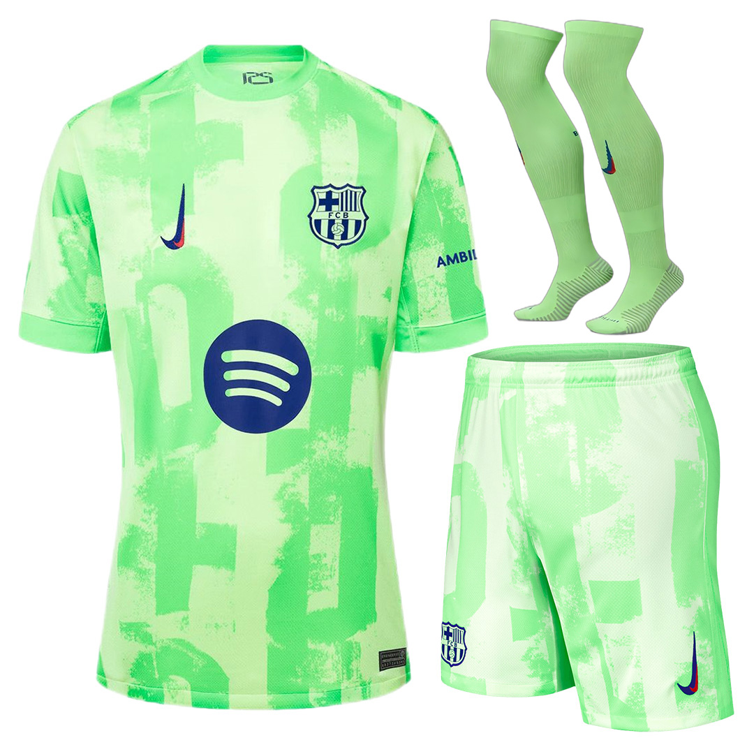 Barcelona Third Spotify Logo Without Text Full Kit 2024/25