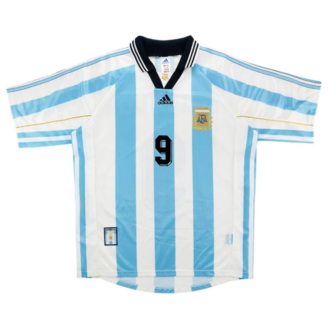BATISTUTA #9 Retro Argentina Home Jersey World Cup 1998 (back view)