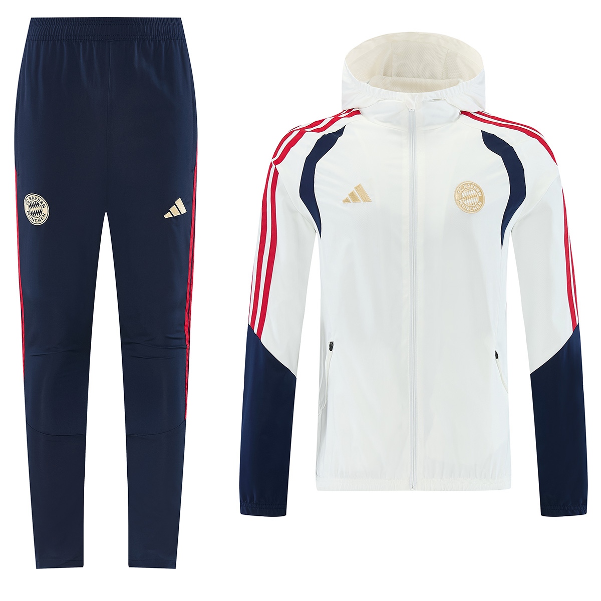 Bayern Munich Windbreaker Tracksuit Kit(Hoodie+Pants) White 2026/27