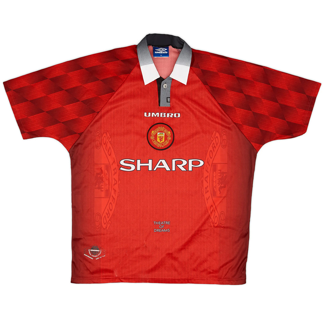 Beckham #10 Retro Manchester United Home Jersey 1996/98 (back view)