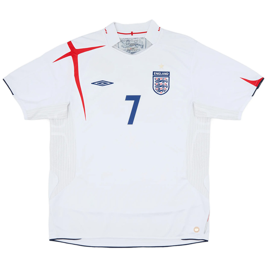 BECKHAM #7 Retro England Home Jersey World Cup 2006 (back view)