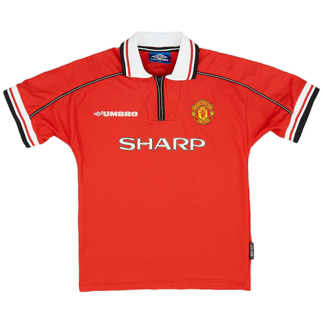 BECKHAM #7 Retro Manchester United Home Jersey 1999/00 (back view)