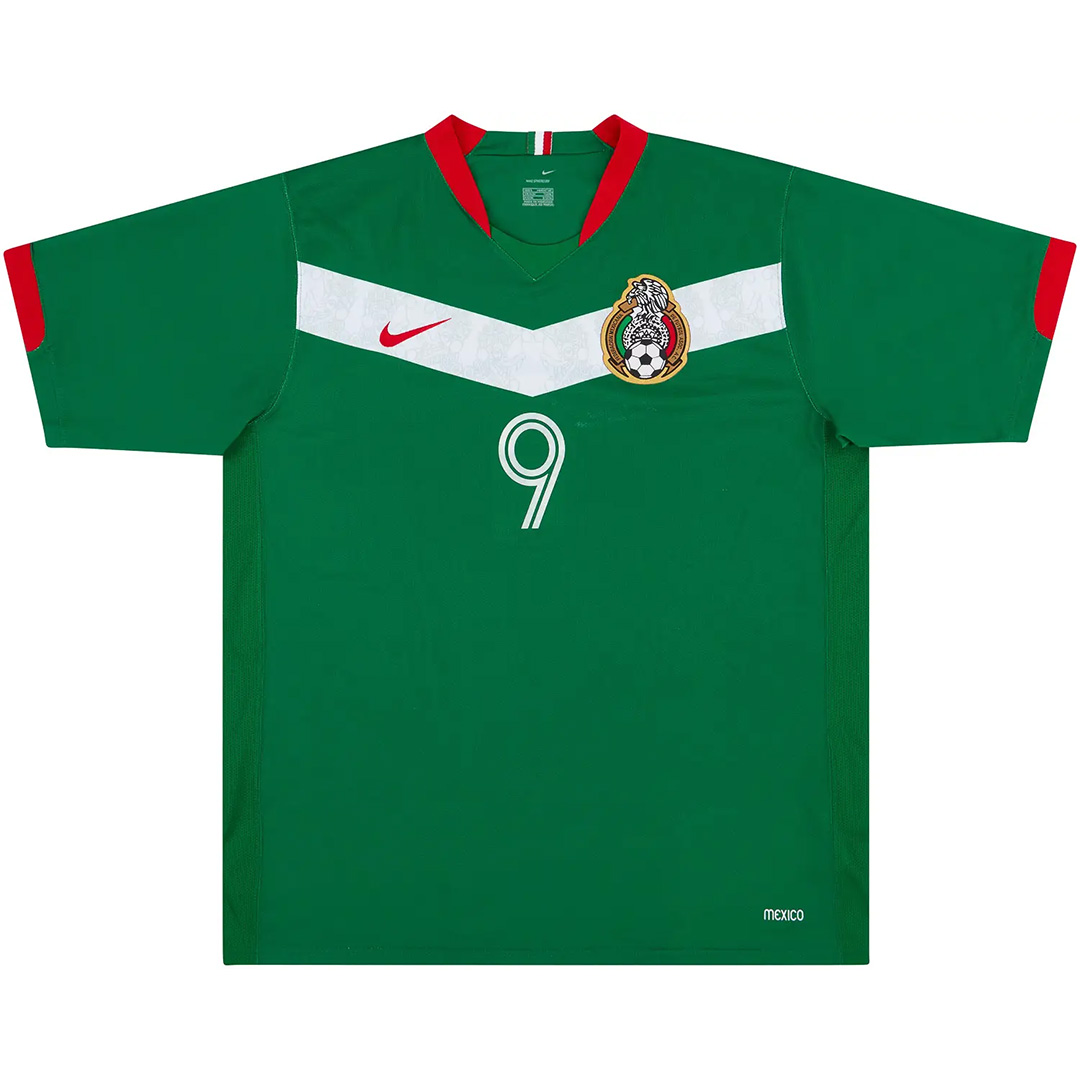 BORGETTI #9 Retro Mexico Home Jersey World Cup 2006 (back view)