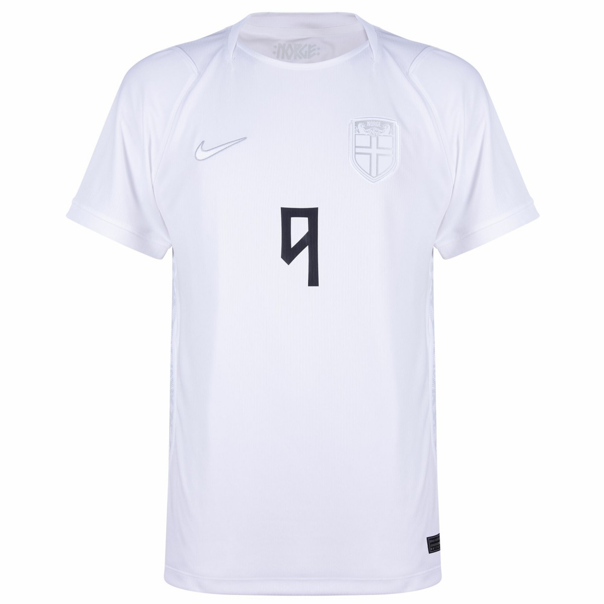 Braut Haaland #9 Norway Third Whiteout Jersey World Cup 2026 (back view)