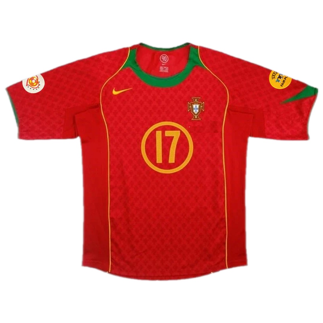 C.Ronaldo #17 Retro Portugal Home Jersey Euro 2004 (back view)