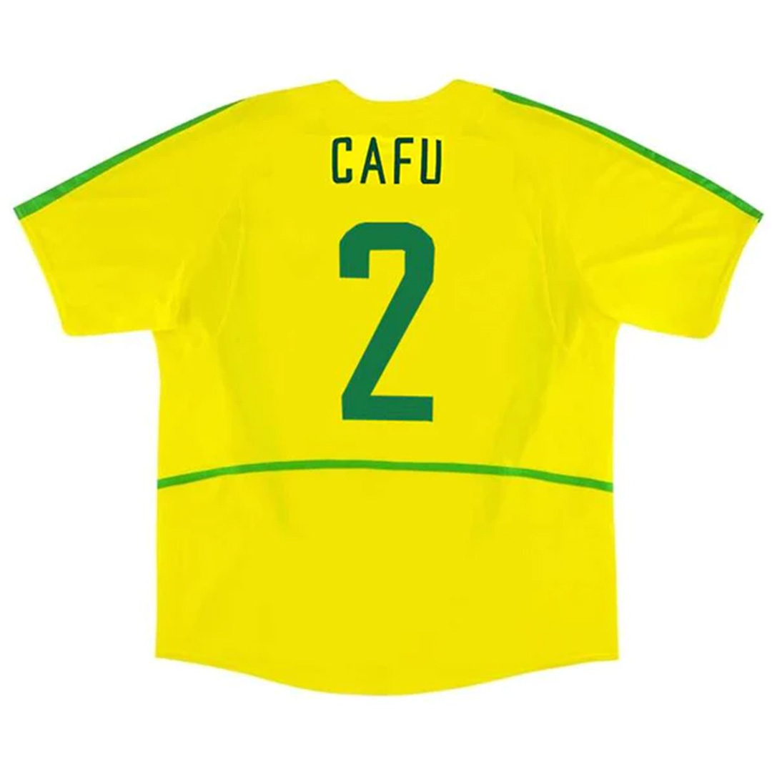 CAFU #2 Retro Brazil Home Jersey World Cup 2002