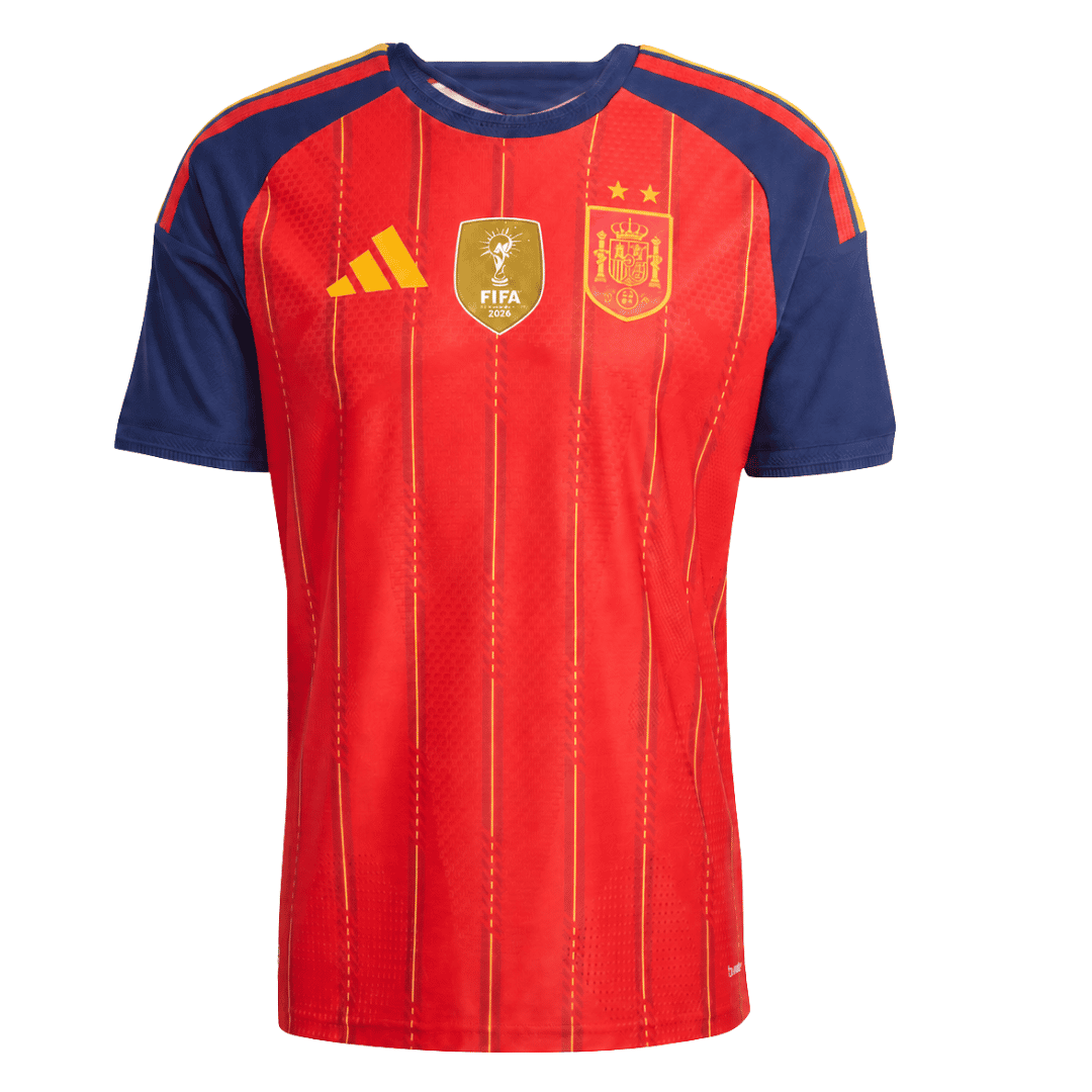 CAMPEONES #26 Spain 2026 World Cup Winners 2 Star Home Match Jersey - Player Version (back view)