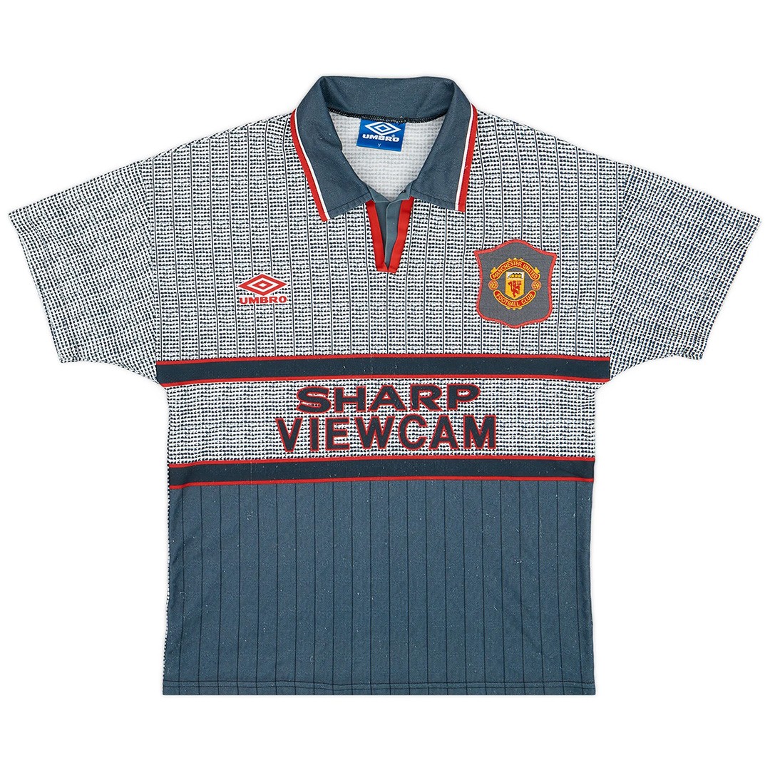 CANTONA #7 Retro Manchester United Away Jersey 1995/96 (back view)