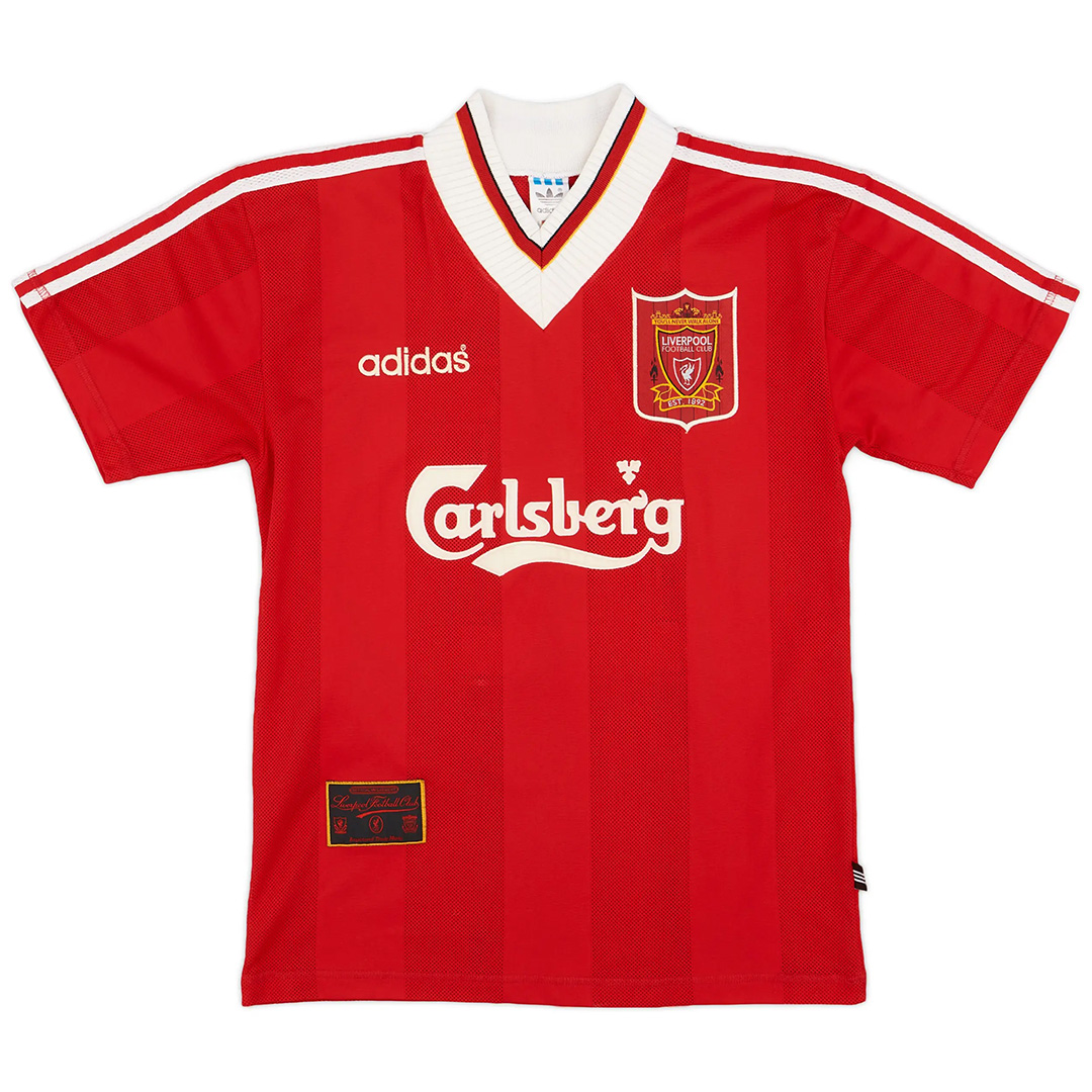 COLLYMORE #8 Retro Liverpool Home Jersey 1995/96 (back view)