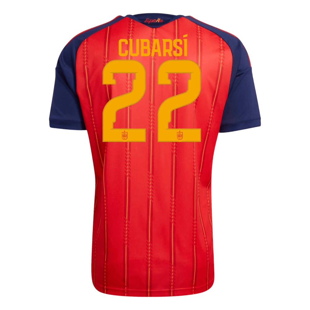 CUBARSÍ #22 Spain Home Winners 2 Star Jersey 2026 (back view)