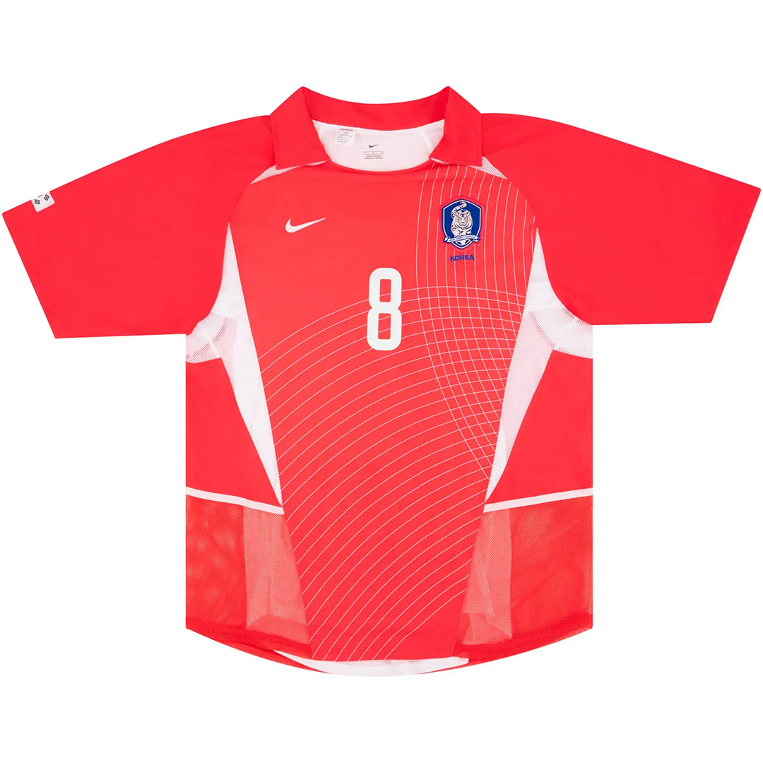 D H KIM #8 Retro South Korea Home Jersey 2002 (back view)