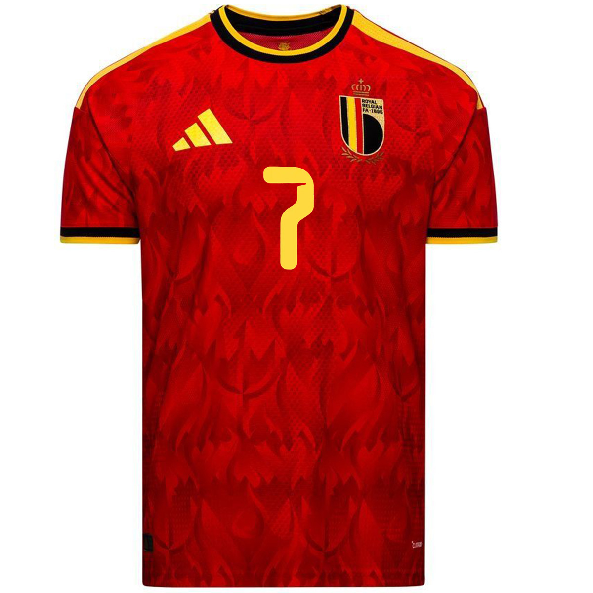 De Bruyne #7 Belgium Home Match Jersey Player Version World Cup 2026 (back view)
