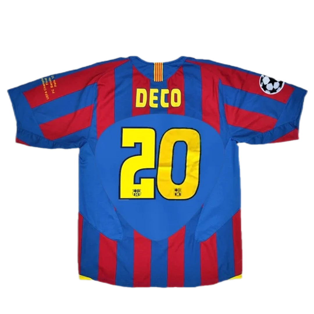 DECO #20 Retro Barcelona UCL Final Home Jersey 2005/06 (back view)