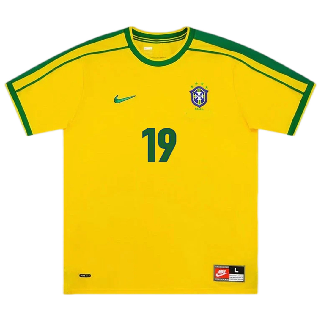 DENILSON #19 Retro Brazil Home Jersey World Cup 1998 (back view)