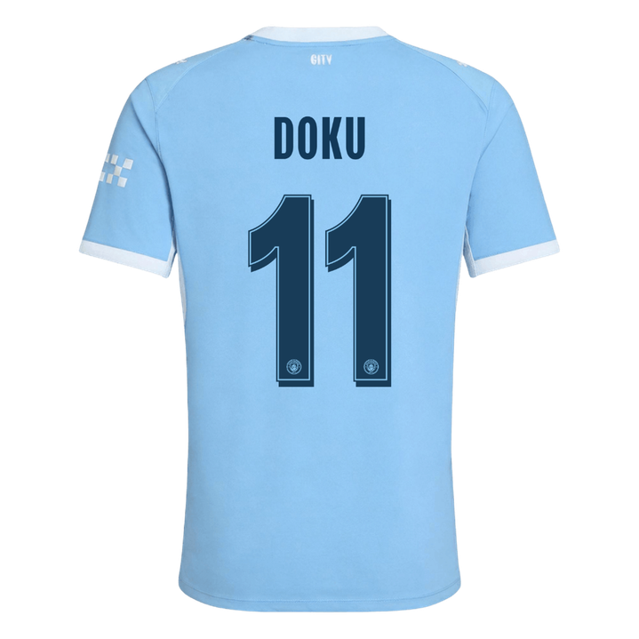 DOKU #11 Manchester City Home Match Jersey Player Version 2026/27 - UCL Font