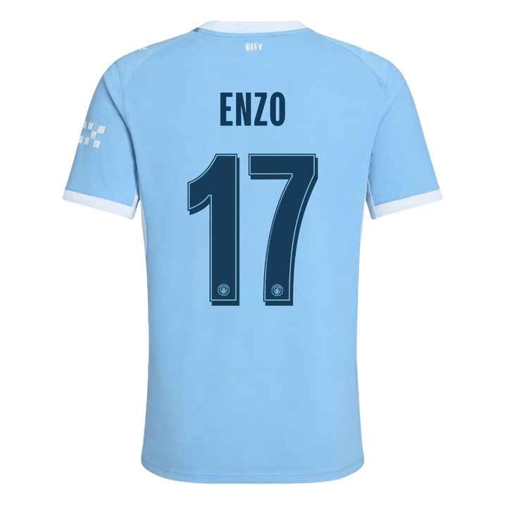 ENZO #17 Manchester City Home Match Jersey Player Version 2026/27 - UCL Font