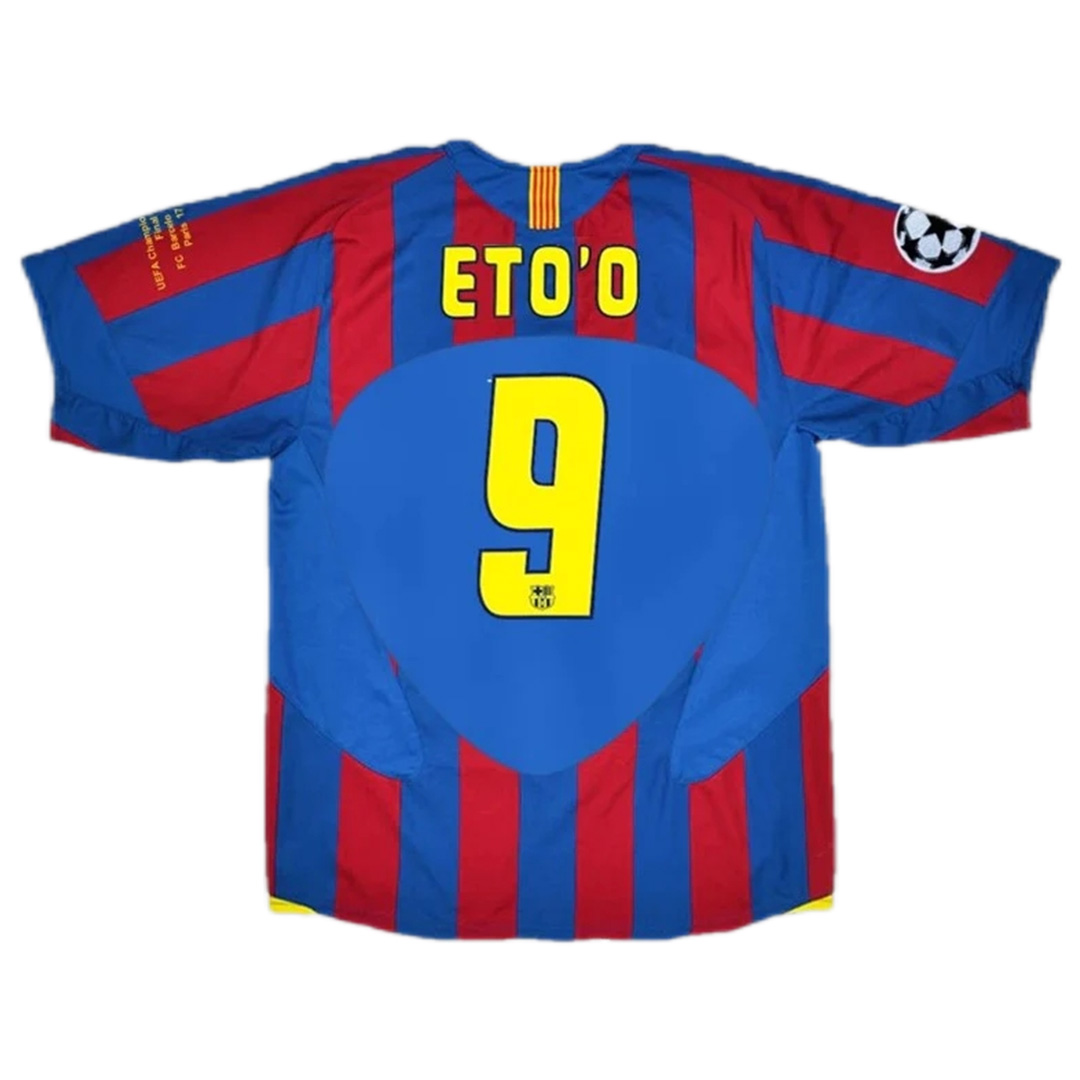 ETO'O #9 Retro Barcelona UCL Final Home Jersey 2005/06 (back view)