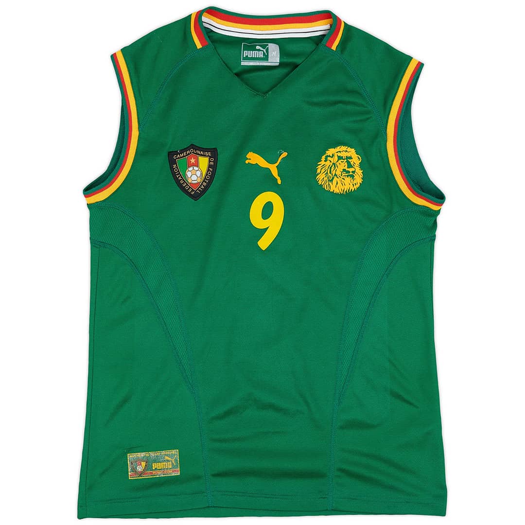 ETO'O #9 Retro Cameroon Home Jersey 2002 (back view)