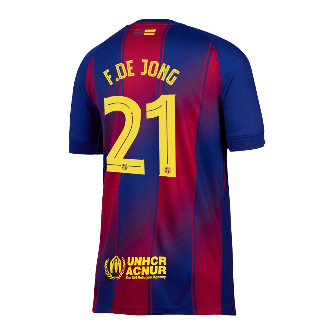 F.DE JONG #21 Barcelona Home Jersey 2025/26 - UCL (back view)