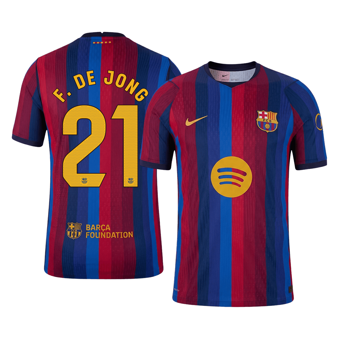 F. DE JONG #21 Barcelona Home Match Jersey Player Version 2026/27