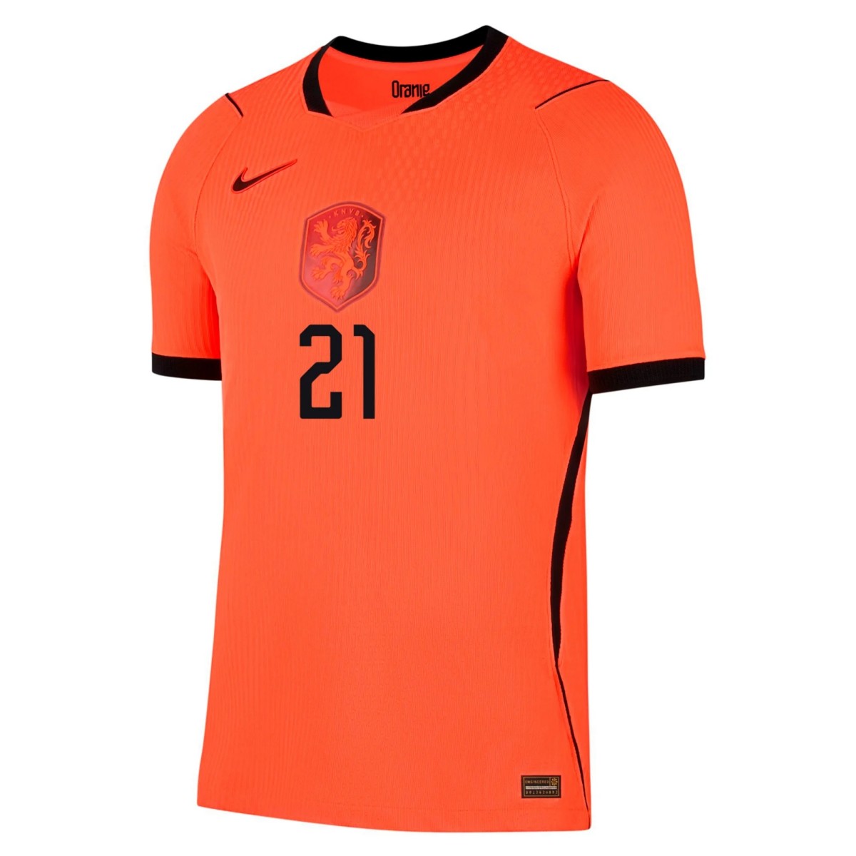 F.DE JONG #21 Netherlands Home Match Jersey Player Version World Cup 2026 (back view)