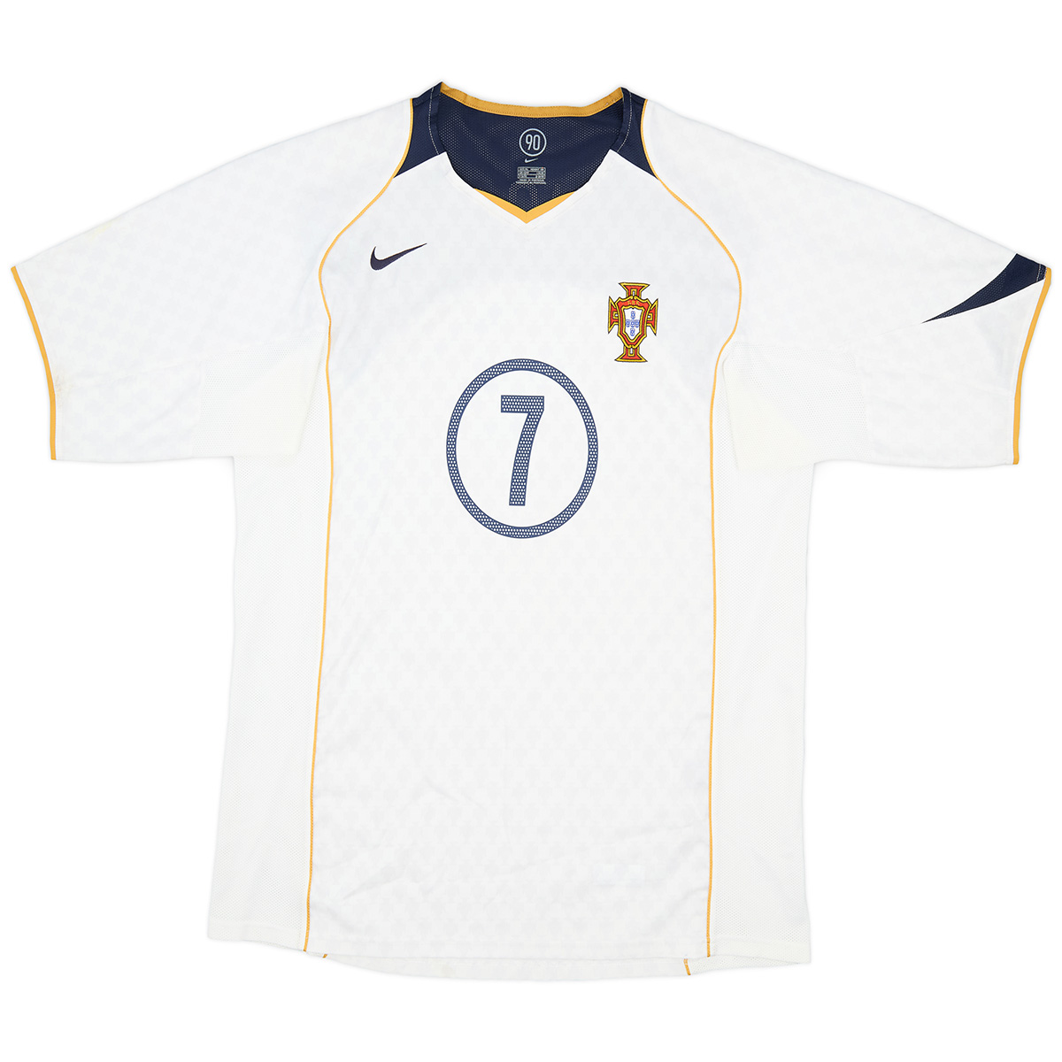 Figo #7 Retro Portugal Away Jersey Euro Cup 2004 (back view)
