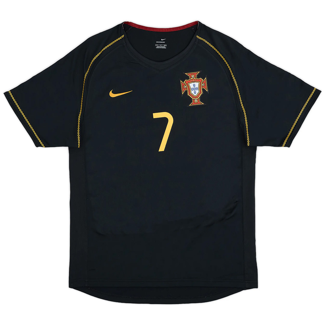 FIGO #7 Retro Portugal Away Jersey World Cup 2006 (back view)