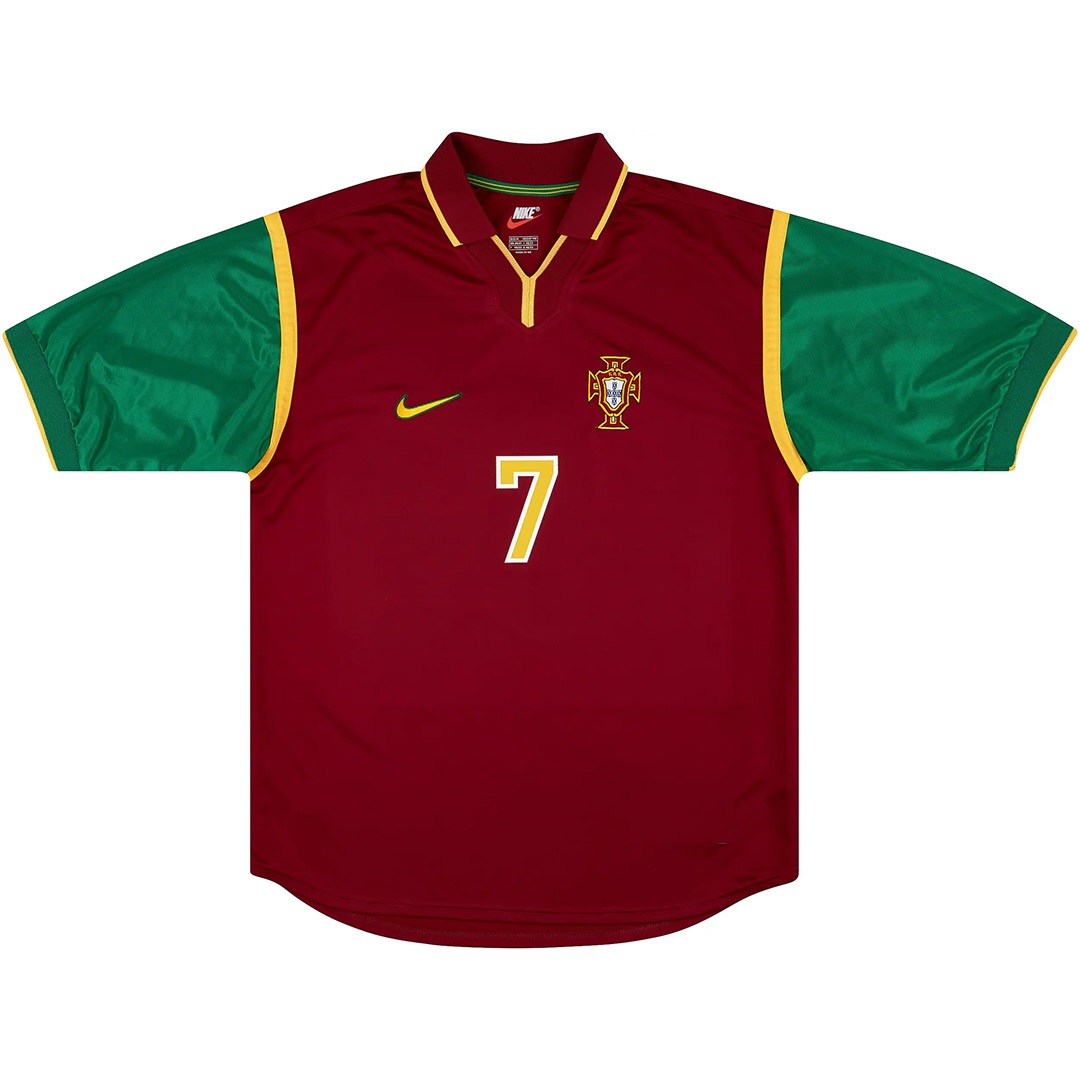 FIGO #7 Retro Portugal Home Jersey 1999 (back view)