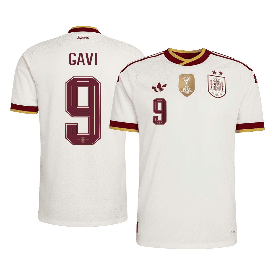 GAVI #9 Spain Away 2 Star Match Jersey Player Version 2026